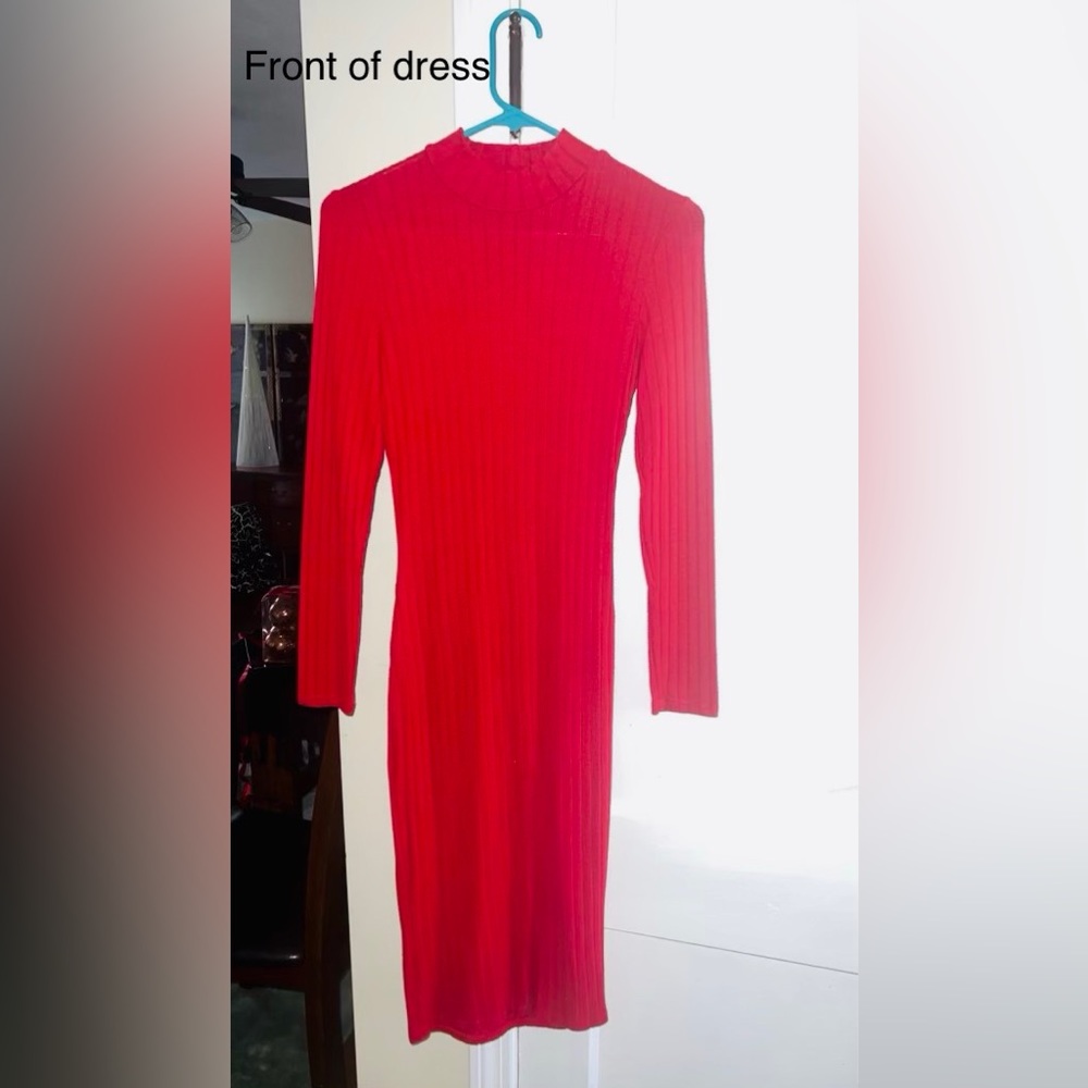 Fashion Nova Red Winter Dress - Picture 1 of 3